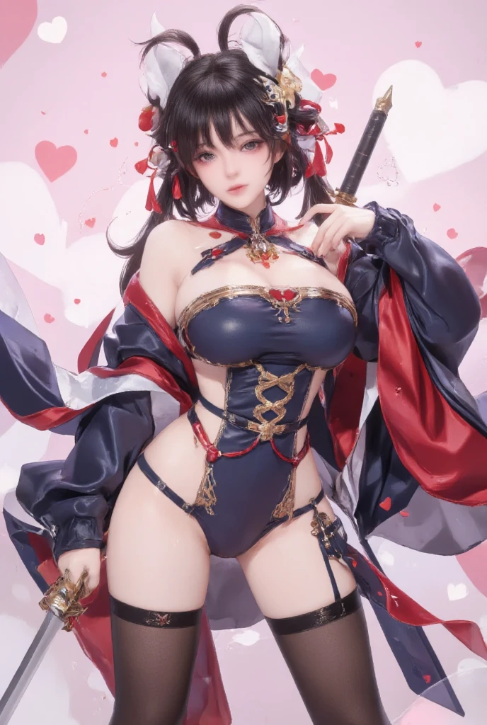 1girl,huge breast, black hair,cat ears,red Chinese dress, ultra detailed, masterpiece, realistic