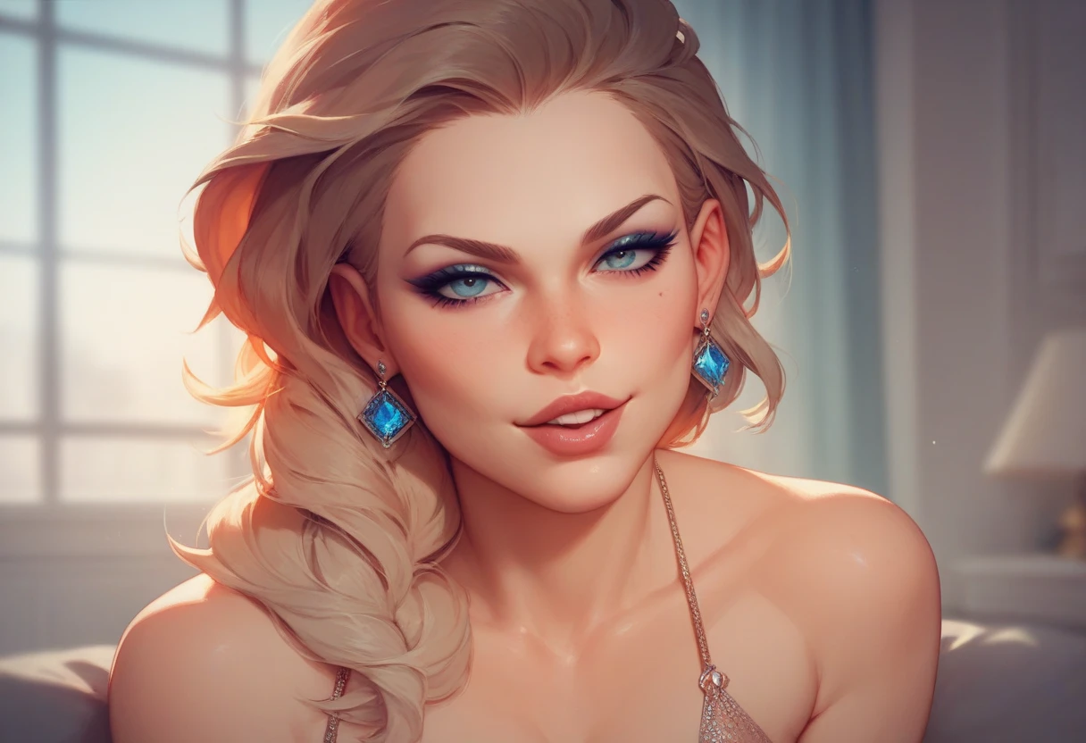 Personagem mulher estilo atompunk Fiona rainha Anna de Arendelle com marcas de guerras Imagem de desenho animado de uma mulher .Ilustra??o estilo desenho animado, estilo de arte dos desenhos animados, estilo de arte dos desenhos animados, digital illustration style, estilo atompunk design de personagens altamente detalhado, arte digital detalhada coragem, Forest fan art, Design de personagens de retrato, beautiful digital illustration, retrato de alta qualidade, Arte em quadrinhos, mulher jovem cabelo com transas lindas . Queen Anna of ArendelleBeautiful lined eyes Medium large bust and wonderful sexy clothes. image expression of sexual desire from waist to head illustration Queen Anne of Arendelle atompunk style Fallout 4 style pose magazine arafa woman in black lingerie lying on a bed with monsters, wojtek fus, Ilustra??o de fantasia realista, Arte de Wlop e Greg Rutkowski, inspirado em Greg Hildebrandt, por Aleksander Gine, por Ryan Yee, Arte de fantasia de Tyler Edlin, arte de terror de fantasia, por Adrian Zingg, by Inacio Zuloaga, arte de fantasia de terror