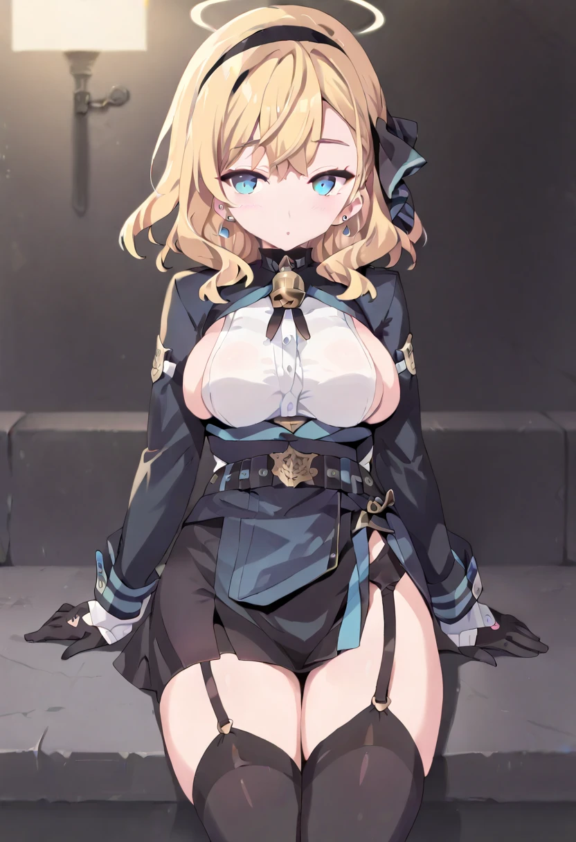 deep skin,textured skin, blue eyes, short light blue hair, smiling,
BREAK  (bow, braid, braided bun, buttons, cleavage, cleavage cutout, clothing cutout, dress, epaulettes, french braid, gold trim:1,2)
BREAK NSFW,(wind, Wind lift, Skirt that lifts in the wind, Skirt that curls up in the wind, Skirt flutters: 1.5), ( Panties Fully Exposed: 1.5),(Standing: 1.7), BREAK outside a mansion with a garden around it.
BREAK (masterpiece:1.2), best quality, high resolution, unity 8k wallpaper, (illustration:0.8), (beautiful detailed eyes:1.6), extremely detailed face, perfect lighting, extremely detailed CG, (perfect hands, perfect anatomy),