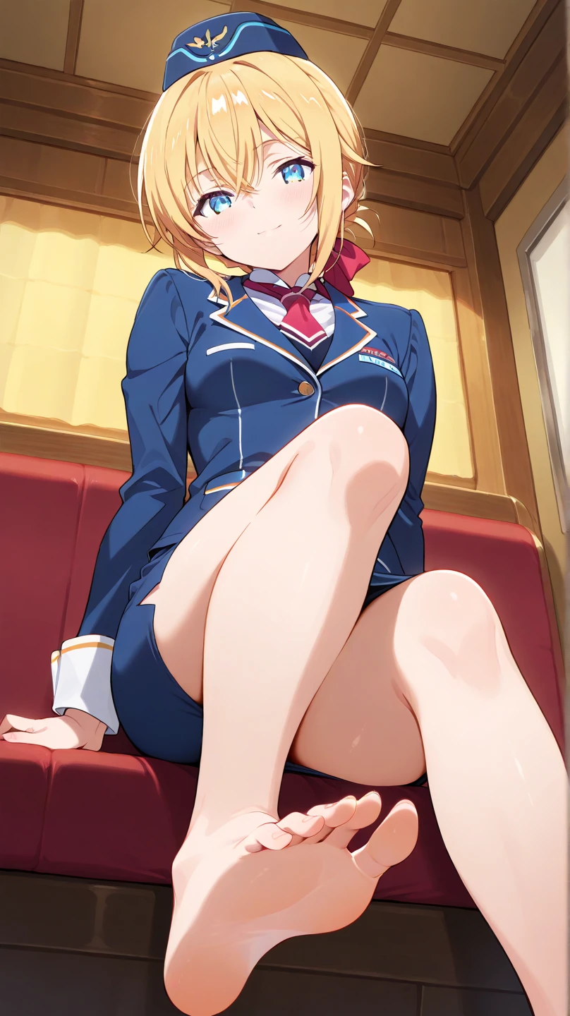masterpiece, highest quality, 1 girl, (one body), super detailed, High resolution, Very detailed CG, 1st Default, first closing, (first hairstyle:1.5), (folded ponytail:1.5),30mature adult woman, long sleeve, office, red面, smile, (red_Jacket:1.5), whiteのシャツ, earrings, Ascot, brooch, (red_pencil skirt:1.5), (red_lips), whiteい太もも, huge breasts, (wide pelvis), (Are standing), (very big_lower body:1.5), (Very thick_foot:1.5), (完全に露出したpanties:1.5), (panties丸見え:1.5), (white_panties:1.5), (skirt lift:1.5), (スカート that rolls up:1.5), (redいハイヒール:1.5), (Looking up at the crotch from below_perspective:1.5), (looking at the viewer)
