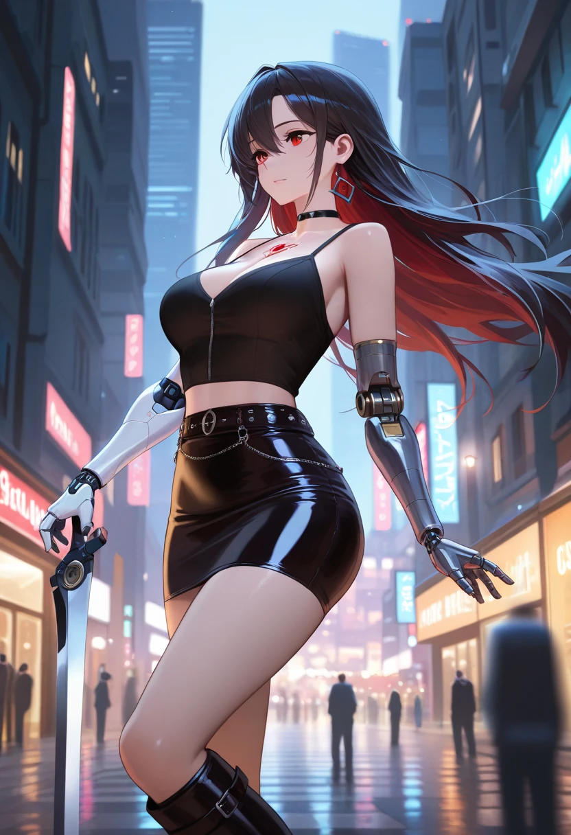 Hyperrealistic version of a woman kneeling down with a sword in her hand, very beautiful cyberpunk samurai, anime cyberpunk art, cyberpunk samurai, cyberpunk anime art, anime cyberpunk, cgsociety 9, digital cyberpunk anime art, style of maciej kuciara.1girl, samurai armor, helmet oni evil mask,intricate, ornaments detailed, cold colors, metal, egypician detail, highly intricate details, realistic light, trending on cgsociety, glowing eyes, facing camera, neon details, ultra realistic details, portrait full body, japanese atmosphere, global illumination, shadows, octane render, 8k, ultra sharp.cool lolita.