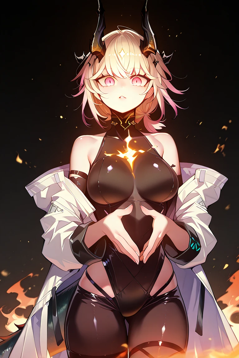 1girl, 18 year old female, Mysterious Heroine X Alter, Fate Grand/Order, anime style, ultra realistic, high detail, sexy pose, sexy, beautiful, exposed skin, slender, skinny, exposed breast, large breast, nipples, exposed nipples, nude, nudity, absurdres, high res, ultrasharp, 8K, UHD, retina, masterpiece, accurate, anatomically correct, perfect anatomy, textured skin, super detail, high details, high quality, award winning, best quality, high res, looking at viewer, detailed eyes, four fingers and one thumb per hand, perfect hands, perfect finger, two arms only, no clothes, revealing, platinum blonde hair, yellow eyes