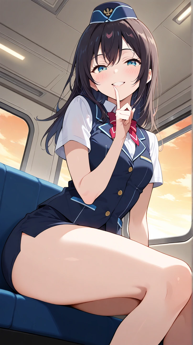 ((masterpiece)),((best quality)),ultra-detailed,illustratio,Explicit,Beautiful body,Beautiful Nose,Beautiful character design,perfect eyes,perfect face,wallpaper,ultra highres,4K,photography,(Beautiful, large breasts:1.2),(beautiful face:1.2),(beautiful ,wide hip:1.2),(meitantei conan \(style\), detecive conan \(style\), meitantei conan),anime screencap,official style,Mori Ran,(black hair, long hair, wavy hair),shiny skin,scarf, BREAK,blue eyes, jacket,necktie, blazer,BREAK, 1girl,solo,cowboy shot,blush smaile,breath,in heat, standing,open stance,lift skift by self,show  white panties,leaning forward,sexual fluids,public hair,pussy juice stain,BREAK,looking through legs,looking ahead,from behind,on the train,crowd