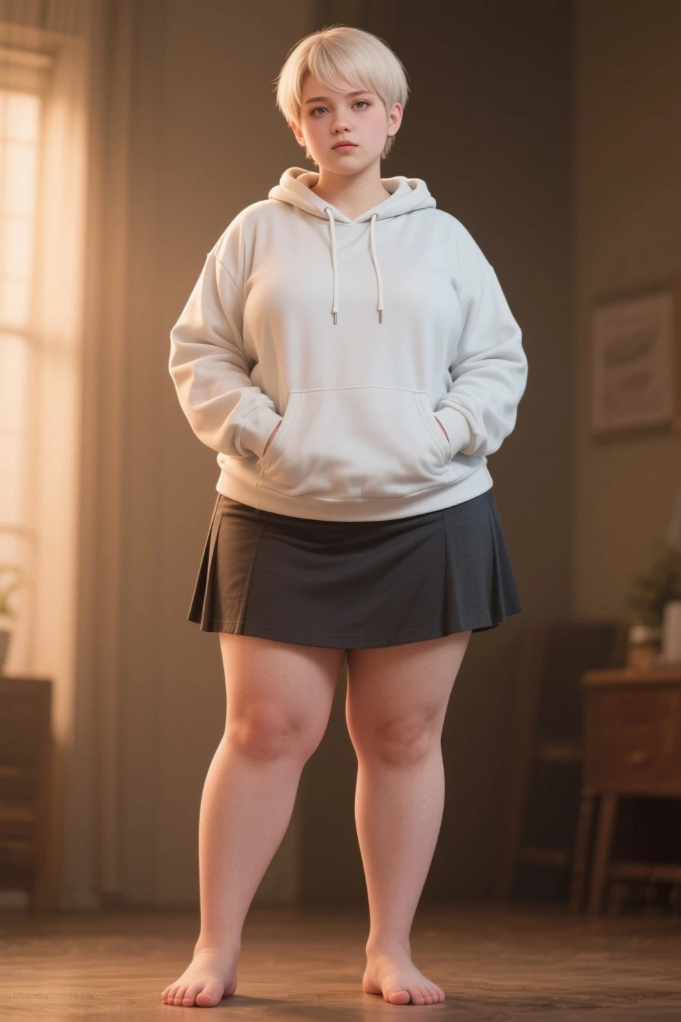 style:photo | Alltotal Body Photo Of  glamour Woman In Knee Socks,  short skirt Standing On Hard Wood, Penny Loafers,  Turtleneck,, as a 45_old woman, big breast  Jumbo breast  sexy, fat  straight_hair, Izrael Syria woman  standing, preppy, sweater  skirt dekolt obcisły sweter sweater,viewed_from_distance, full_body, cute high socks, wide_angle view, entire_body_in_view、fat girl、one person、Full body portrait、Simple white background、Standing on tiptoes、Thick waist、Thick body、Simple white background、