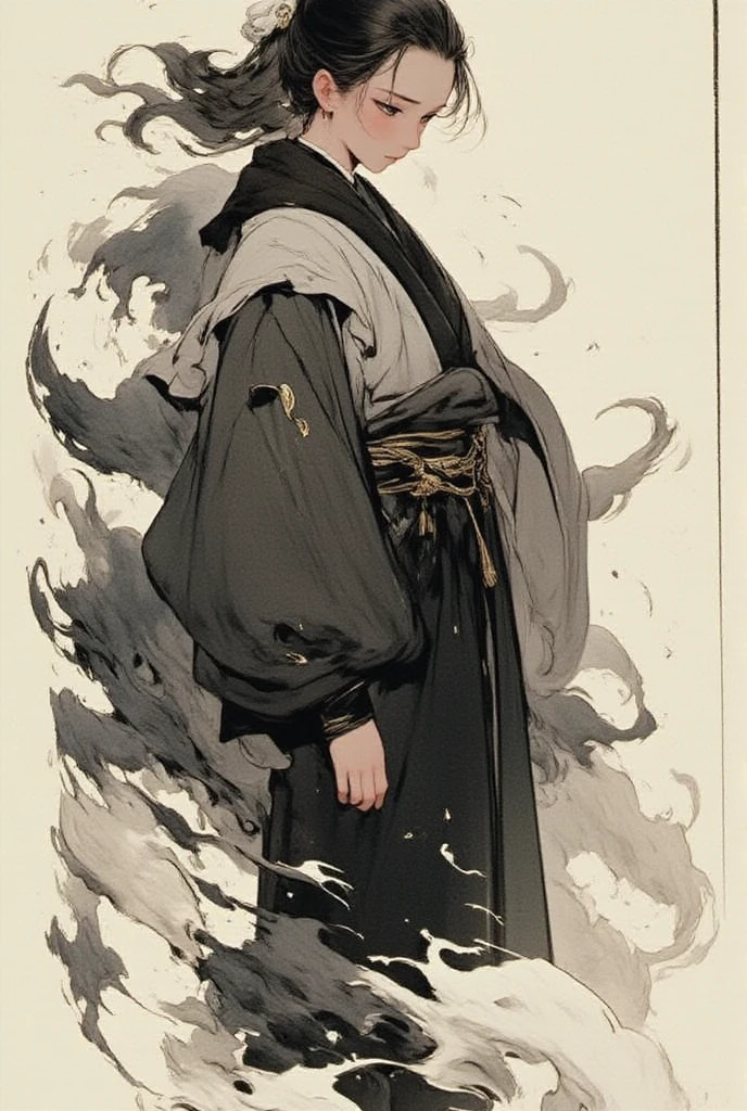 (masterpiece), (High resolution), (Very delicate), (masterpiece: 1.2, Highest quality), ((pierce;Put your hands out in front of you)), scribble, nightmare, Doll-like face, Manga Style, rough sketch, Manga Styleイラスト, (Horror elements), Japanese painting, whole body,(snap shot), (spooky), Japan sculpture,old picture scroll style, old staging, Ancient mural style, crazy illustration, Dark atmosphere, Flat Illustration, spookyな外観, A very distinctive hairstyle, disheveled blonde hair、creative accessories, Unique atmosphere、Punk Kimono、Girl punching