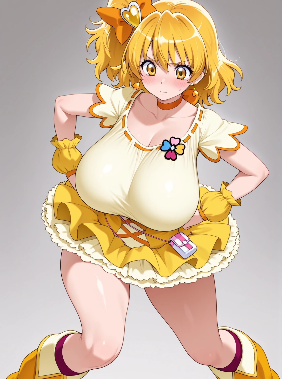 Tohru, ojos detallados, cuerpo completo, tank top, Cleavage Bulge, Bouncing Breasts