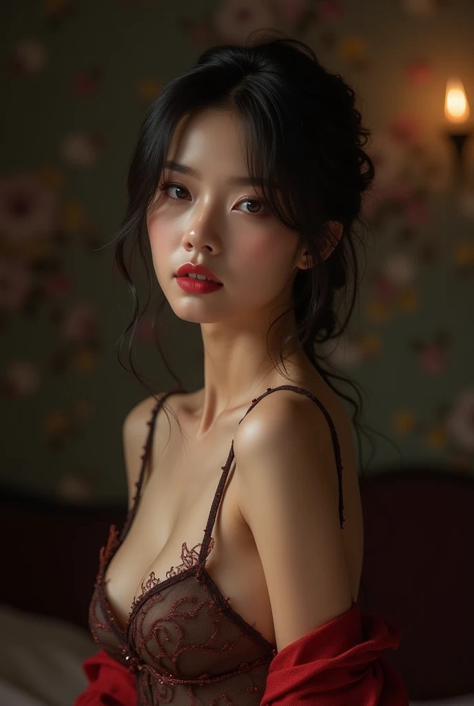 Seductive Chinese woman with babidol spread legs