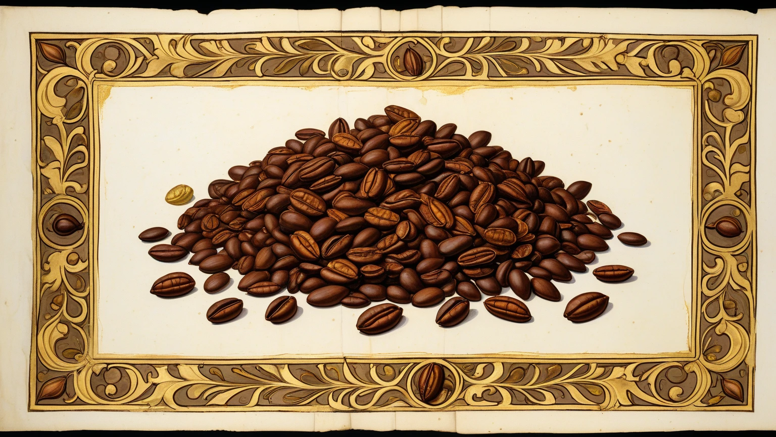 Pulped coffee bean drawing