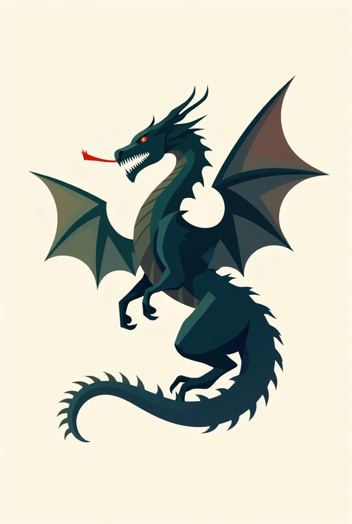 Football team logo with a black dragon and name on a vhagar canvas