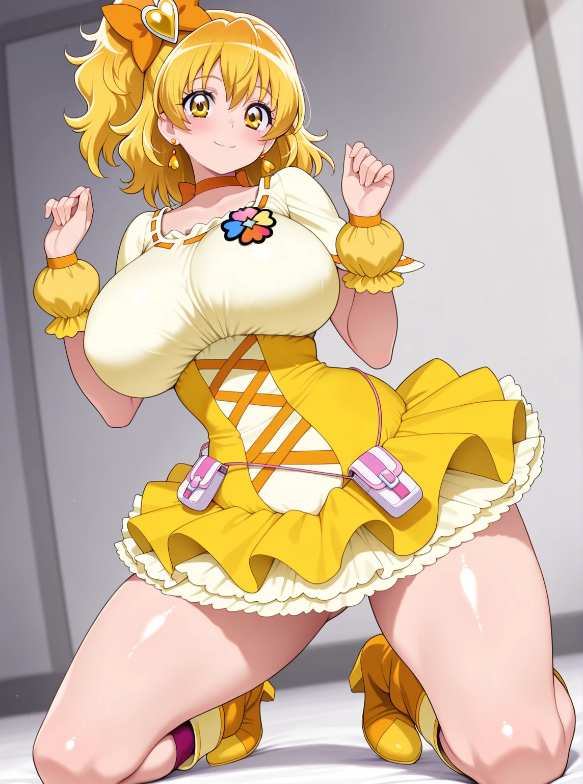 Sexy girls wearing (big diaper), ((bowsette)), busty, (big breasts), wide hips, ((latex)), stockings, fishnets, corsets, (hypnotized expression), ((hypnotic)), ((magical)), (blushing), ((embarrassed expression)), pleasure, ((orgasmic)), smiling, colorful, stage, stage lights, (magic fog), ((mommydom)), ((inside bounce castle)), (inflatables)