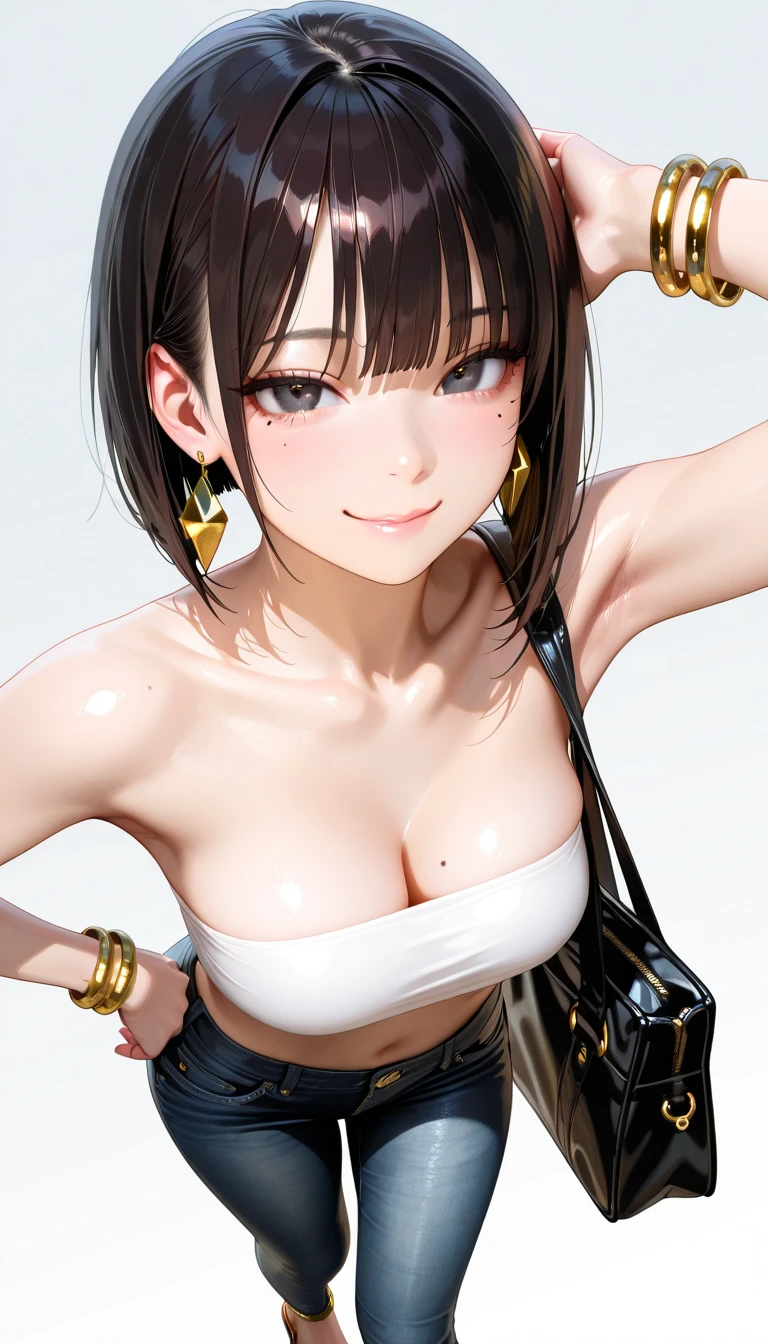 ((Highest quality)), ((masterpiece)), (detailed), (realistic, photo-realistic), (a beautiful Japanese woman sitting on center of stage), (1 boy, a boy is grabbing woman's breasts from behind), (micro bikini, curvy, short cut hair, orgasm face), (Skin glistening with slimy sweat, Luminous skin, Shiny glowing skin),