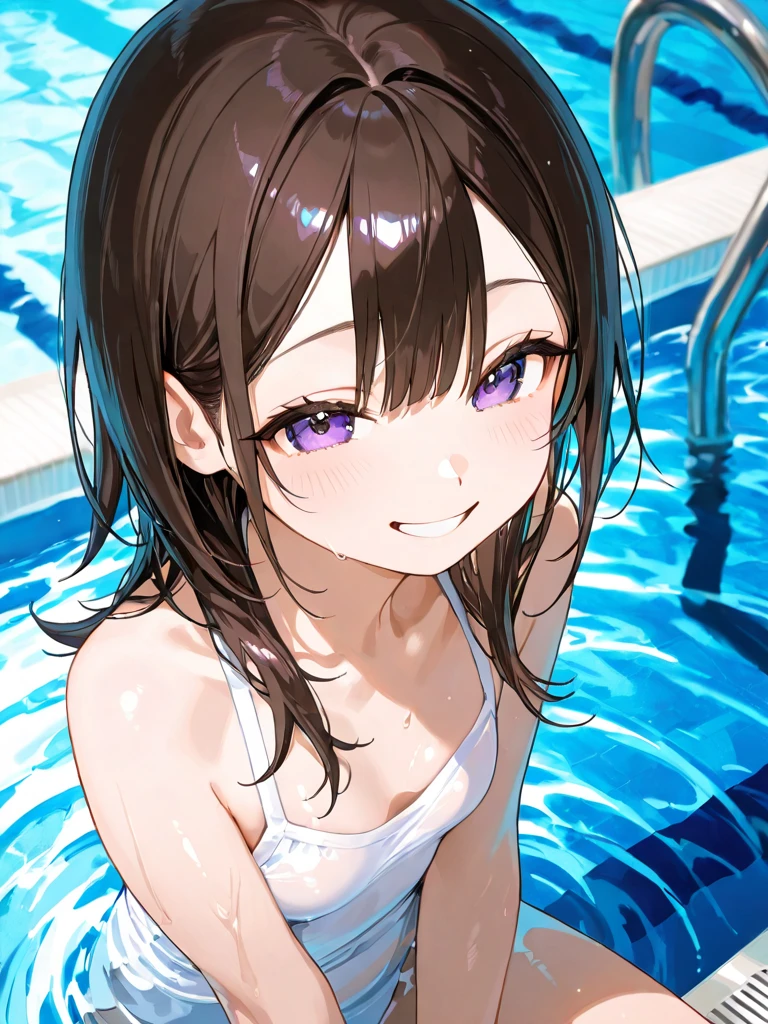 ((Highest quality、、masterpiece:1.3)), Upper Body、Long legs、Sharp focus:1.2, Beautiful woman with perfect figure:1.4、(Smiling:1.2), double eyelid、30-year-old female、Sexy pose、((((Close your mouth、One Woman、bikini)))),(((((one women,poolside:1.5)))))