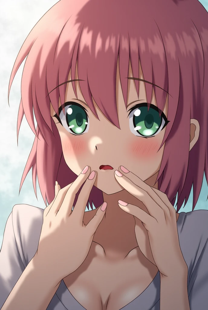 Picture of Haruno Sakura opening her pussy with her fingers in the background and looking over here