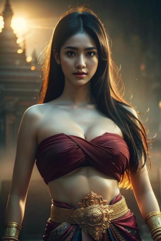 a beautiful naked female warrior, intricate Indonesian cultural details, detailed face and body, highly detailed, cinematic lighting, dramatic colors, hyper realistic, 8k, volumetric, photorealistic, concept art, masterpiece, (best quality, 4k, 8k, highres, masterpiece:1.2), ultra-detailed, (realistic, photorealistic, photo-realistic:1.37), HDR, UHD, studio lighting, ultra-fine painting, sharp focus, physically-based rendering, extreme detail description, professional, vivid colors, bokeh