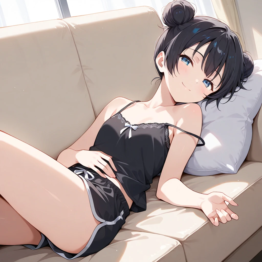 1girl in、A smile、Underwear、Cute underwear、Upper body portrait、Squatting panchira、