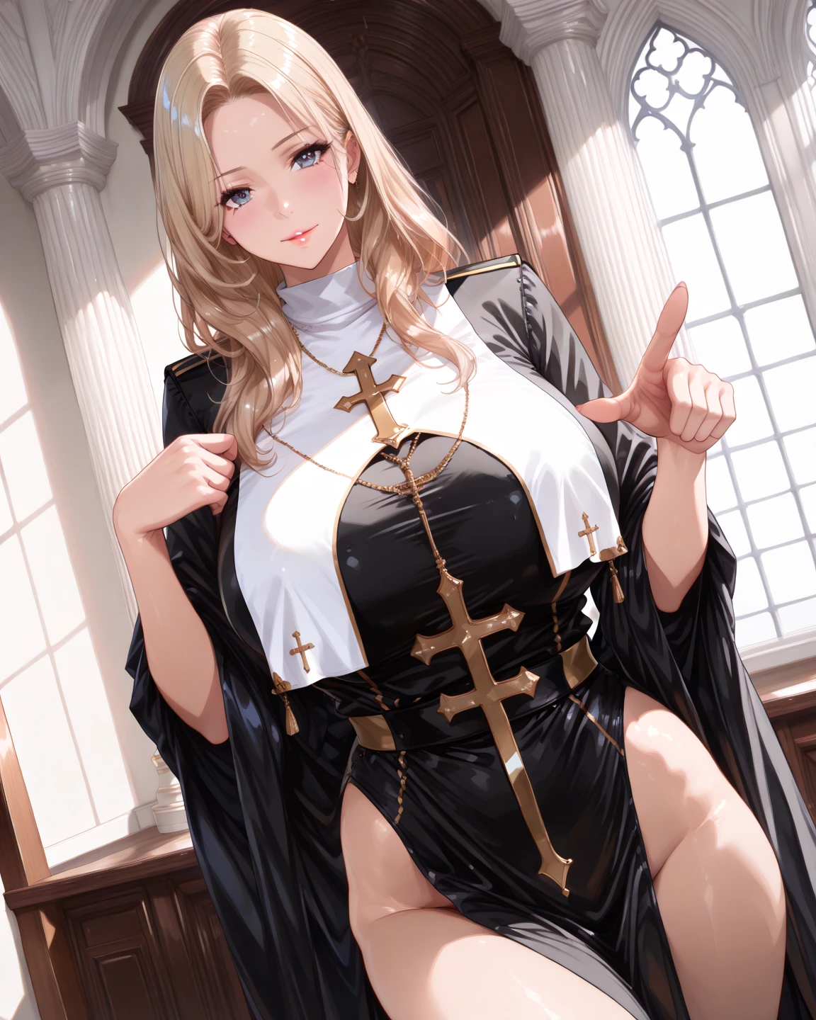 pieces fly、masterpiece、highest quality、Super detailed、High resolution、High resolution、8K portrait、Unity 8k壁紙のHigh resolutionCG、unity 8k wallpaper、cute type little:1.5、:1.5、Highly detailed CG unity 8k wallpaper、realistic、real person、cute type little、 portrait photography、shiny skin、High resolution、(16 years old:1.2)、(1 girl)、beautiful clear eyes、very detailed explanation、delicate face、nice lips、slender body、Same with big breasts thin waist、thin legs、(church:1.6)、
1 girl, cute type, perfect face, seriously, (blush:1.5),((There are a lot of people nearby:1.4))
Same with big breasts,((Scapula:1.2)),(((clothing lift:1.5))), (((I have nipples))), Detailed description vagina,show vagina,spread legs,spread ,((cum in vaginas:1.3))
