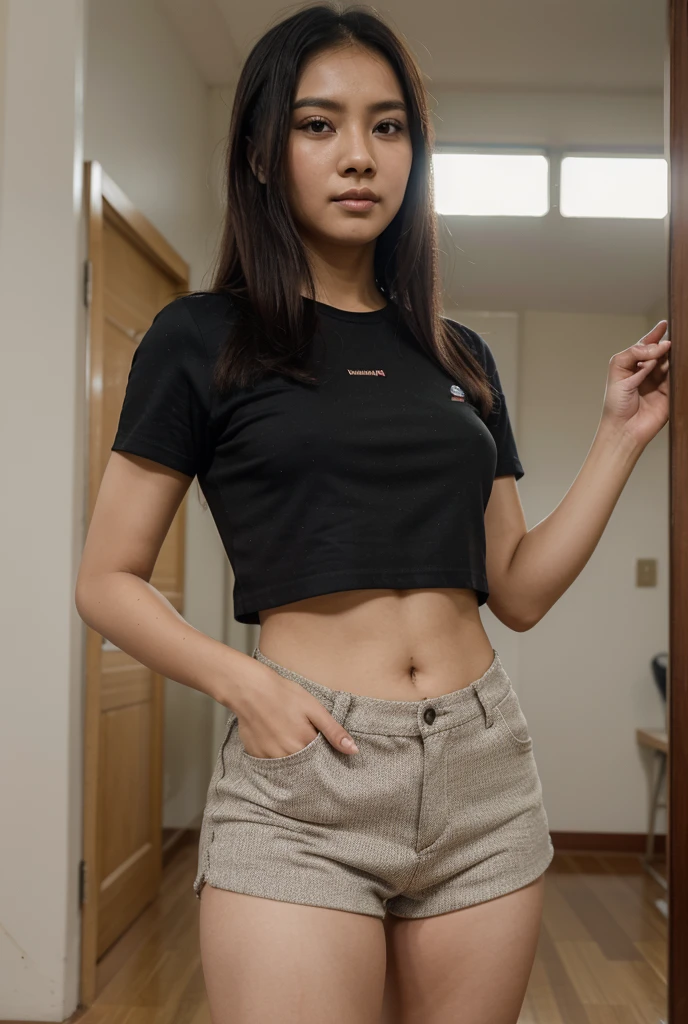 Photograph of a 20-year-old woman, Cara perfecta, Pieza maestra, en ropa casual por tanto pantalones jeans y blusa