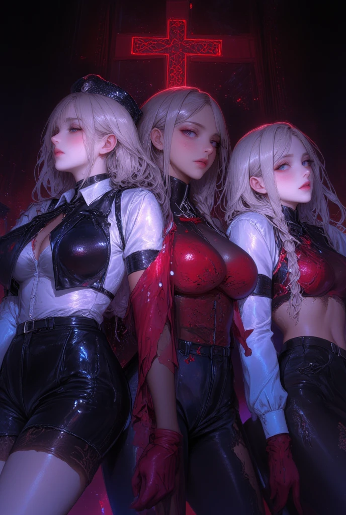 ((masterpiece)),((hightquality)),(((hight resolution))),(((cowboy shot))),((Fate)),((nffsw)),((((Kama)))),(((harems))),((((((Image of lots of girls lined up)))))),(((((Girl with red ribbon and purplish-silver hair))))),((((Harem of a large group of girls with purplish-silver hair wearing red ribbon)))),((((Girl with purplish silver hair on red ribbon background)))),((((Body shape々Harem girl with purplish silver hair wearing red ribbon)))),(((appearance々Harem girl with hairstyle and purplish-silver hair wearing nice red ribbon))),(((((((Her only hair color with a red ribbon is purplish-silver hair.))))))),(((Purplish-silver twin tails with red ribbon and red ribbon))),(((Short-cut purplish-silver hair wearing a red ribbon))),(((long hair with purplish-silver hair wearing a red ribbon))),(((Purplish silver twin drill hair))),(((Purplish-silver hair and red ribbon ponytail))),(((Slender girl with purplish-silver hair))),((Gorgeous girl with purplish silver hair wearing red ribbon)),((Purplish-silver haired virgin wearing red ribbon)),((((Costumes different from the original)))),((((Hairstyle different from the original)))),(((Proportions different from the original))),((((Maid clothes style sexy fluffy game underwear)))),(((Bright red eyes that glow ominously))),(((Attractive appearance of the screen)))