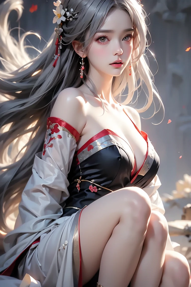 8K,Best quality,masterpiece,Photo-realistic,Happily hide your face,White hair,black hair,Colorful hair,Straight Hair,Long braids,Red eyes,Red X pupils,Medium breasts,Golden Lolita costume,Gold lace,Alice Gainsborough,whole body,Bare shoulders,Do Lado de Fora,Underwater,There are colorful bubbles all around,cloak,high quality,Adobe Lightroom,High Detail Skin,Upper Body,Looking at the audience,