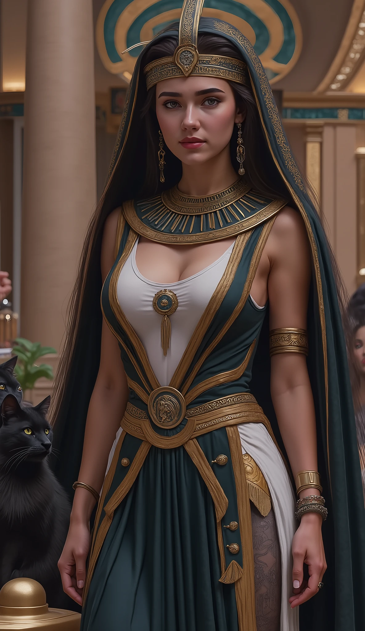 Egyptian Queen standing in royal palace