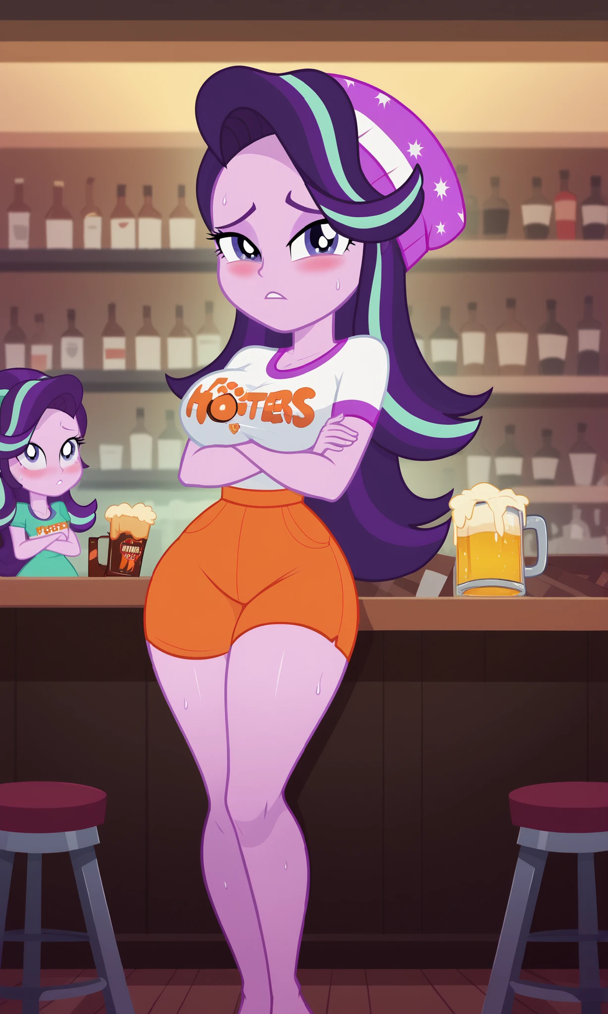 Eqg Twilight sparkle bodystocking Laura . Angry adagio is standing in the store and Twilight Sparkle is touching her butt