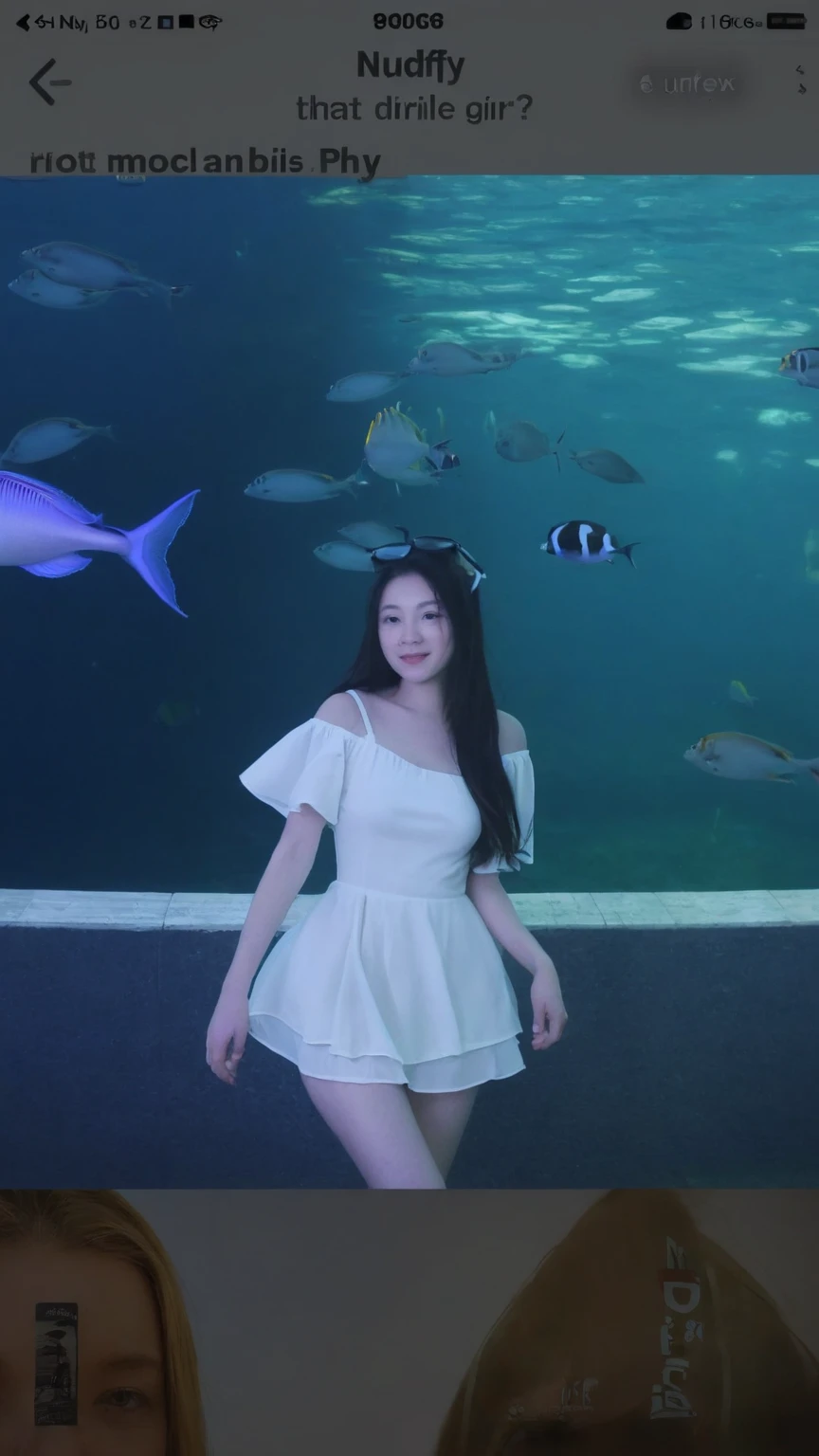 there is a woman standing in front of a net with yellow balls, wearing two - piece swimsuit, water park, inflatable, wenfei ye, shot on gopro9, waist high, vacation photo, xintong chen, with big starfish, having a great time, playing at swiming pool, amusement park, jaeyeon nam, is wearing a swimsuit