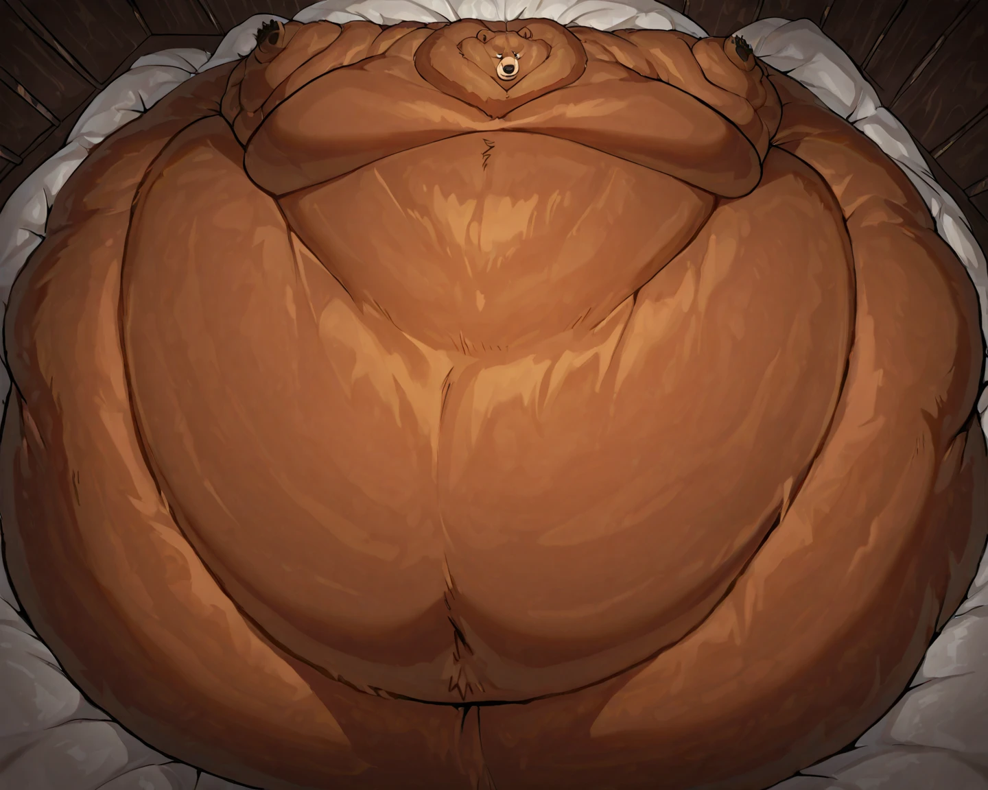 Masterpiece, hi res, beautiful lighting, wide hips,((massive))thighs,((massive)) ass,((femboy)), bedroom background, dog collar, looking at viewer seductively, genitalia bulge, pink dress, by ASaneMan, full body, standing,((Big Bad Wolf))