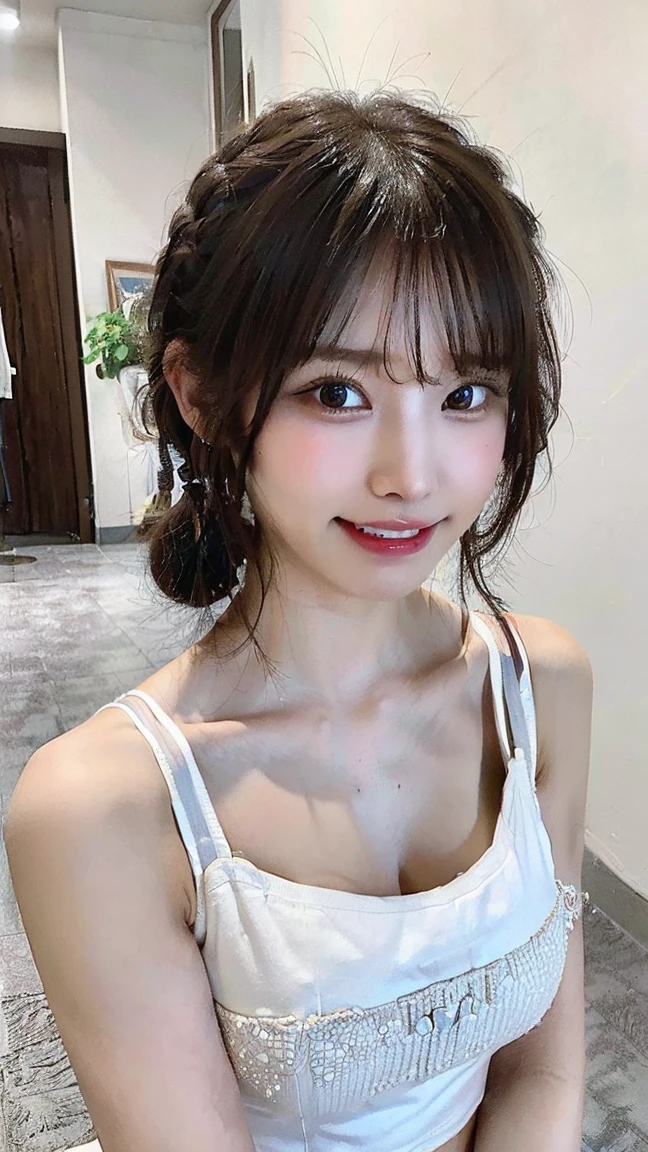 (masterpiece:1.3), (8K, Photorealsitic, Raw photography, Top image quality: 1.4), Japan high school girls、(Random hairstyles:1.2)、(small tits:1.3)、Super Detail Face、Eye of Detail、double eyelid、sharp focus:1.2、prety woman:1.4、light brown hair、Yokai Maki、top-quality、masterpiece、超A high resolution、(Photorealsitic:1.4)、very detailed and professional lighting、slender、(Big hilarity:1.8)、(eye line:1.5)、(Looking at the camera)、((Shower room、Wrapping a towel around your chest))、Shoulders are visible