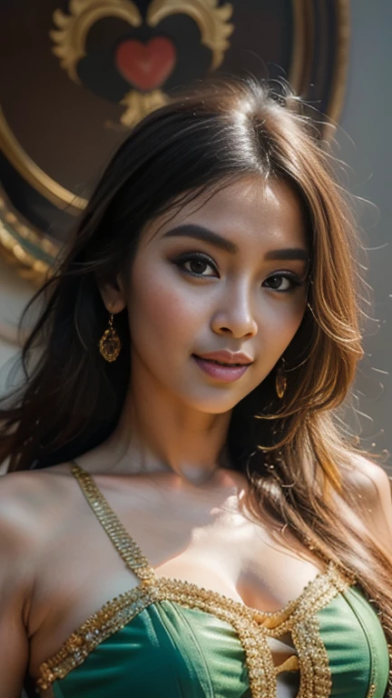 photography of 2 stunning girl, in the city, Kazakhstan girl, Wear traditional Kazakh clothes, enjoying, girl, summer, hot girl, (((medium bust))), brunette hair, long_hair, looks into the camera, symmetrical face, photorealistic, photography, spectacular lighting,, gorgeous, cleavage, western, (masterpice), best quality, high resolution, extremely detailed, skin with pores, blurred background, depth of field, cinematic lighting, wearing traditional Kazakh earrings