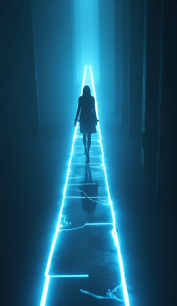 Person walking on a power generating floor 
