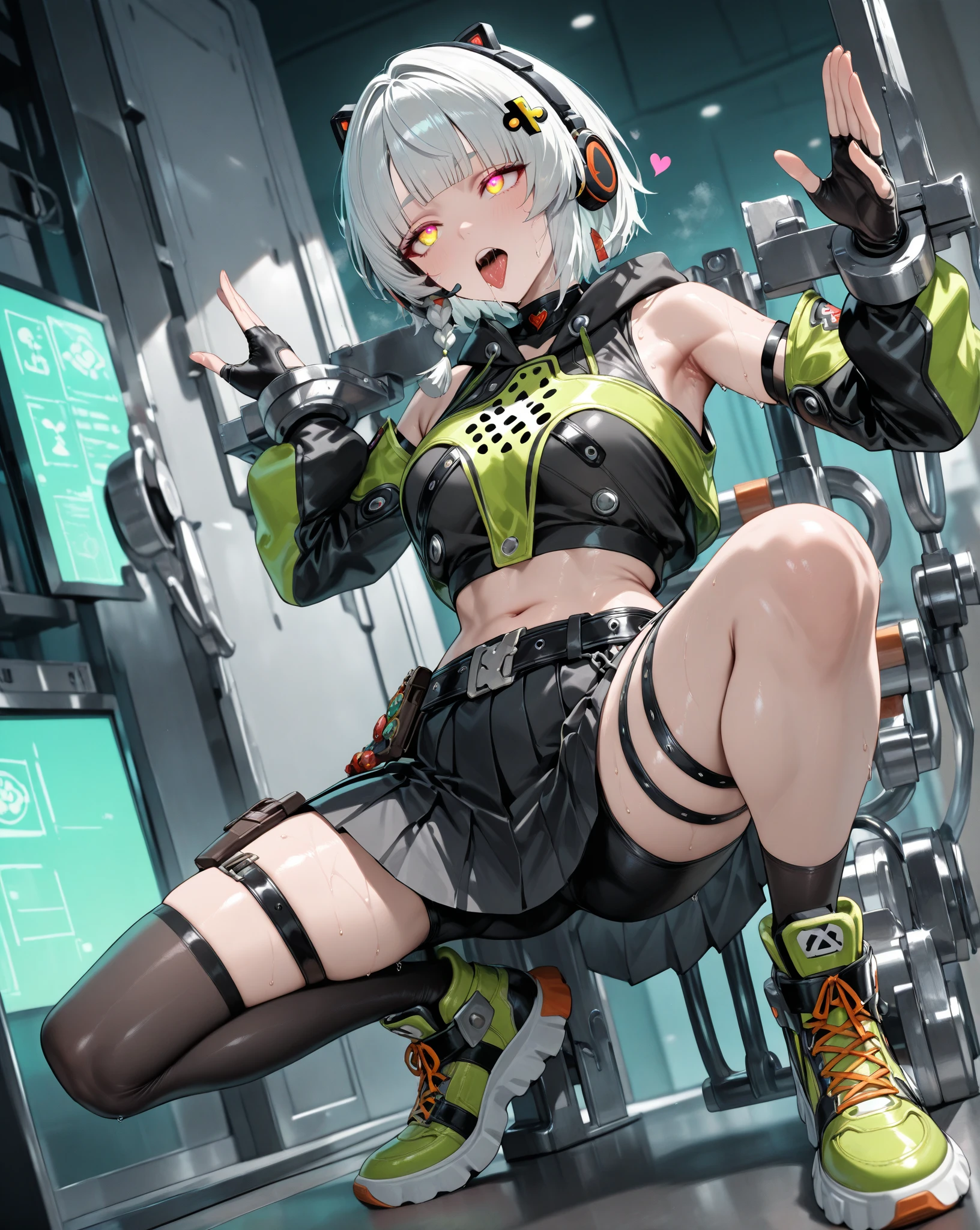 best quality,highly detailed,masterpiece,ultra-detailed,twintails,solo,full body,medium breast,hair scrunchie <lora:huikong:1>