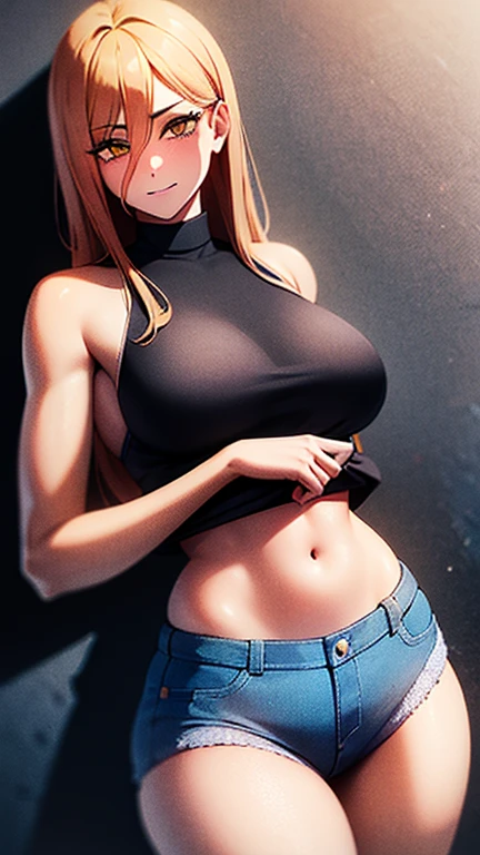 1 Female,High definition,high resolution,Ultra-realistic,8K, aaserena, long hair, eyewear on headwear, pink headwear, eyelashes, blue eyes, sleeveless shirt, black shirt, bracelet, high-waist skirt, red skirt, tight skirt, miniskirt,European,sexy,Upper body close-up,Photographed from the front,Dynamic Angles,blush, medium tits,large tits ,((nipples)) , smile, facial, sweat, grabbing her tits, multicolored hair ,(from behind),(huge ass),(black thong),(show thong)