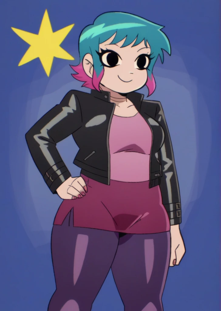 score_9, 1girl, female, (solo), standing, lily duolingo, purple hair, hair over one eye, naked, pants, flat colors, no lineart, open legs, being fucked on the pussy, purple pubic hair, sex scene, cock, pale cock.