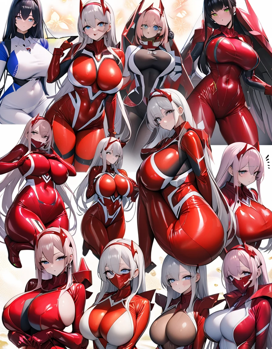 White skin3Man Woman,Three people hugging each other, Long Blonde Hair, tthin eyebrows, blue eyes, Slim waist, Constriction, 8K, Photorealista, Large bust, bodyguard, red blush, they look like they'I enjoy, itting open legs, strong lighting, (Nargas), Looking back, fit derrier, posterior view, bottom less, Raised hands,Pink T-back,Pink thong that digs into your butt,thighs thighs thighs thighs,Voluptuous body,she only wears thong、Plump body and beautiful nipples、Dynamite Body、Pink T-back、they have weapons、She wears long tights that go up to her thighs. Hands on hips, view from below, full body, far shot