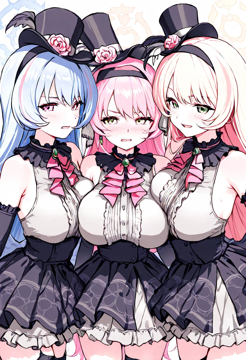 (nsfw:1.5)(come out:1.4)、(Highest quality:1.4)1People Women、(Full Body Focus)、((Highest quality))、(masterpiece)、(Realistic Shadows) 、(Depth of written boundary)、(Intricate details:1.4)Angry Woman、Small body(On all fours:1.1)、1A man is inserting a penis from behind((Chest rising forward、The position is aligned)Not breasts、Motion Lines、Motion Blur、fear:1.2)、(Scream:1.2)Watery eye(Black Hair:1.35) ピンクのツートンカラーの髪を真ん中で縦に分けてサイドでribbonを結びます:1.3) (Black Hairハーフアンドハーフ(Black Hair:1.35)And center parted pink hair:1.3) ((:1.35)Pink ombre hair with a vertical center parting:1.3) (Black mini skirt:1.2) (ribbon/Solid Hairstyles:1.0 ) (サイドribbonを蝶結びにした髪: 1.0) (Beautiful delicate shiny purple droopy eyes: 1.0) Long Hair、(Multi-coloured hair: 1.2)、ヘアribbon、clavicle、Black bow tie、brooch、White shirt、Suspender Skirt、Ruffled skirt、ピンクのribbon