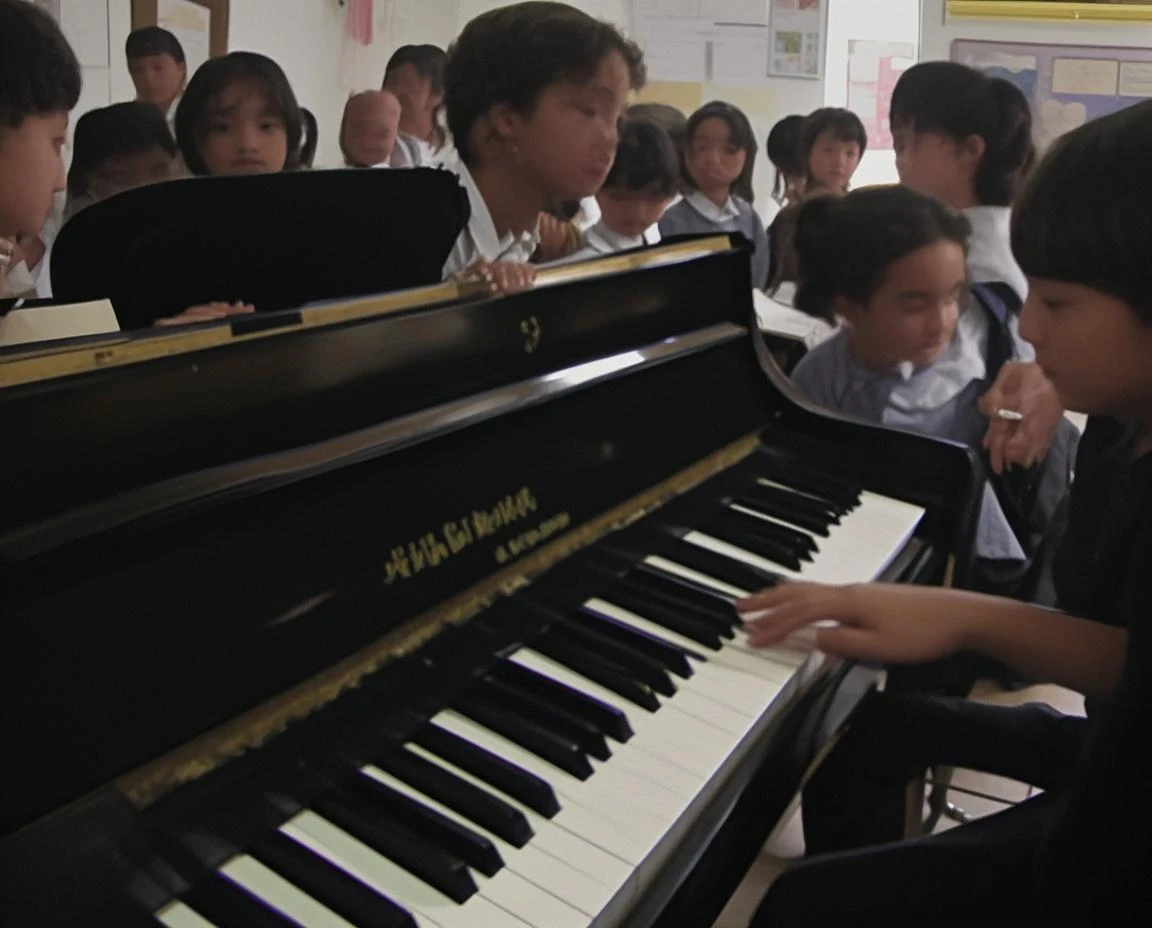 A prodigy playing the harpsichord