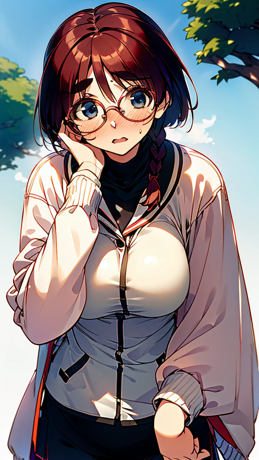 (((masterpiece,Highest Resolution,4K High Resolution,Crisp image quality:)Pussy juice(Inserting a dildo into a beautiful pussy)((Beautiful black hair braids,Glasses,Masturbation)(Beautiful big ,Beautiful nipples,Teaching books,Blushing and embarrassed,Spread your legs wide in an M shape,)(lipstick),Pubic hair,Tight Skirt,Fishnet tights,sweater,,(((Use a Cusco-style dilator to spread the pussy and show the pussy expanded with the Cusco-style dilator))