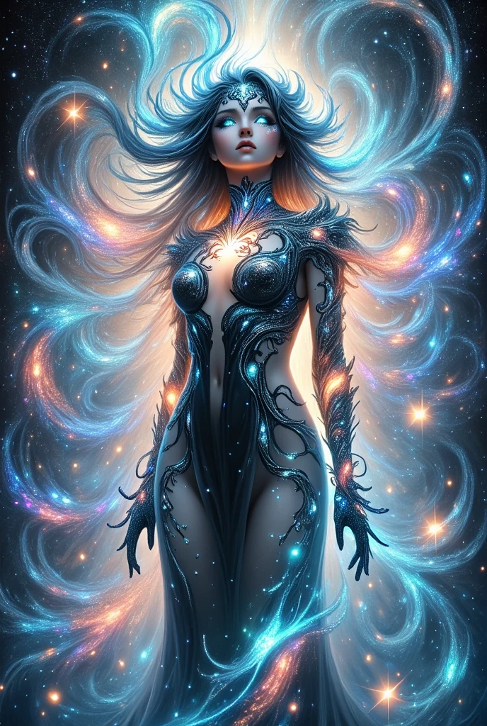 uma mulher com um peito muito grande e um corpo muito sexy, karol bak uhd, bela arte de fantasia, Artgerm Julie Bell Beeple, arte de fantasia digital colorida, Deusa ciborgue no cosmos, arte de fantasia muito bonita, amazing fantasy art, arte de fantasia hiperrealista, arte de fantasia digital ), arte de fantasia detalhada, arte de fantasia digital em alta, mulher da fantasia