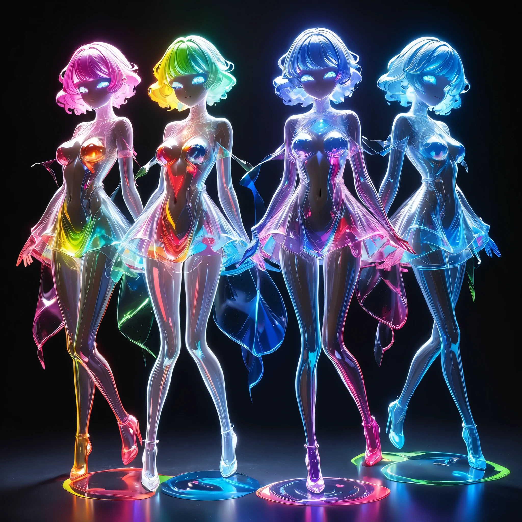 A bright color、bird with a long neck and legs, Stick Figure, psychedelic triangular skeleton, The other is a skeleton, 3D neon art of a female body, Thin skeleton, Inspired by Bruce Nauman, 2 d image, doll, Abstract human body, doll, doll, 2 d, 2D, dancing character, Motion Capture System