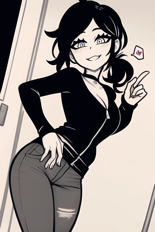 Solo female, Curvy blue eyed girl with long wavy black hair and small breasts, nudity:1.5, (extreme nsfw):1.5, (tiny_slingshot_bikini), (tits out):1.5, lewd, (pubic stubble):2.0 