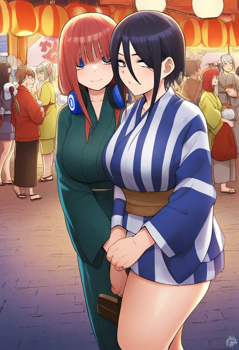 score_9, score_8_up, score_7_up, score_6_up, score_5_up, score_4_up, (source_anime), 2girls, breast sucking, Full body, kimetsu no yaiba, {{mitsuri kanroji }} , {{shinobu kochou}} , massive breasts