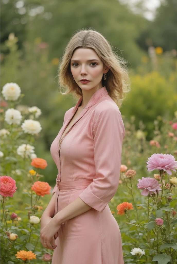 1980s, photo of 19 years young woman, [lana( :0)rhoades|avril( :0)lavigne|lana( :0)del( :0)rey] face focus, closeup, RAW,
masterpiece, realistic, hyper realistic, muted color, film grain, looking at viewer, polo's pastel perfection looking  casual soft colors, fascinating, wearing pink dress, hair ornament flower, (beautiful:0.7),
garden at background