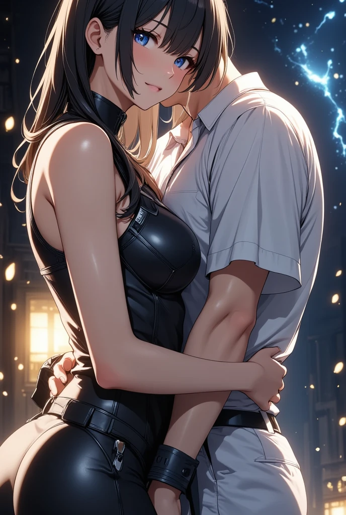 (best quality, 4k, 8k, high resolution, masterpiece:1.2), over-detailed, (realistic, photorealistic, photorealistic-realistic:1.37), intimate, frank, exciting, unbridled emotions, deep connection, smooth movements, moans, sweaty bodies, ecstatic pleasure, pleasure-filled expressions, skin-to-skin contact, seductive eye contact, prominent muscles, lustful desires, electrifying chemistry, undressing, passionate hugs, teasing whispers, gentle touches, captivating gaze, orgasmic bliss, delightful beauty, intertwined limbs, seductive atmosphere, lustful energy, bright colors, soft lighting, artistically composed, desirable curves, irresistible charm, undeniable attractiveness, pleasure-inducing poses, a young guy has sex with a girl, missionary standing position, NSFW, A girl in a short skirt sits on a table (skirt is up), The girl throws her leg over the guy's waist, gently moans with voluptuousness, gentle hugs, excitement, the guy holds her hip, In a fit of passion, almost all clothes are removed, the dick is already in the pussy, oozing from the pussy, energetic frictions, they merge in love ecstasy, The girl throws her head back in bliss back, beautiful curve of the neck, long hair hanging down,