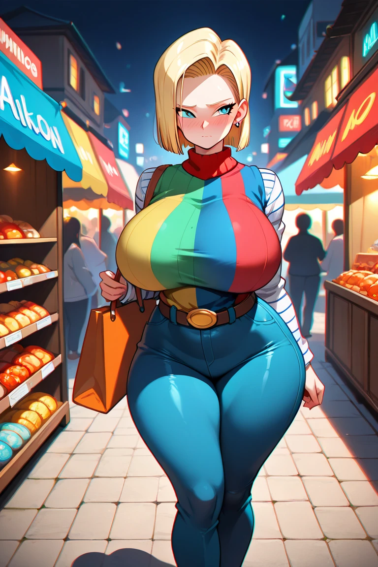 (Masterpiec, detailed, realistic:1.2), young woman, (young, teenager), (gigantic breasts:1.7), (bursting breasts:1.2), (detailed face, beautiful face, realistic face), (anxious expression:1.2), cute, shy, (gigantic ass, thin waist), braided hair, blonde, pink hoodie, (underboob), (skirt:0.5), mall