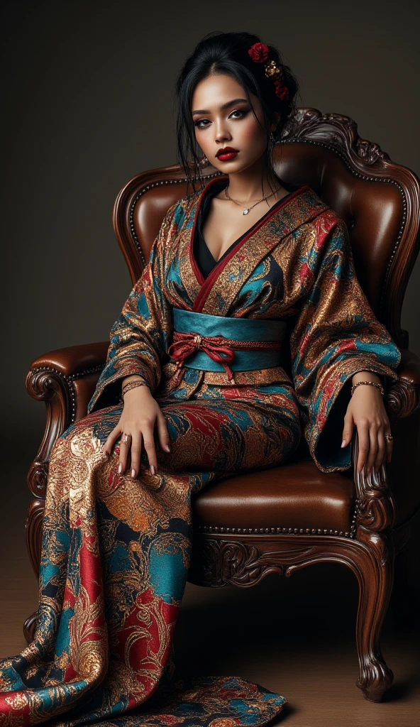 Beautiful woman in intricate Bold and Paisley Outfit