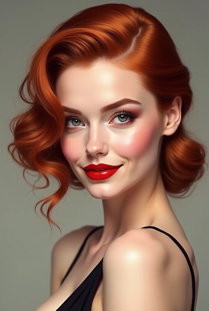 (a cute woman:1.2,sexy pose:1.2,smiling),beautiful face,curly hair,sparkling eyes,red lips,shiny glow.