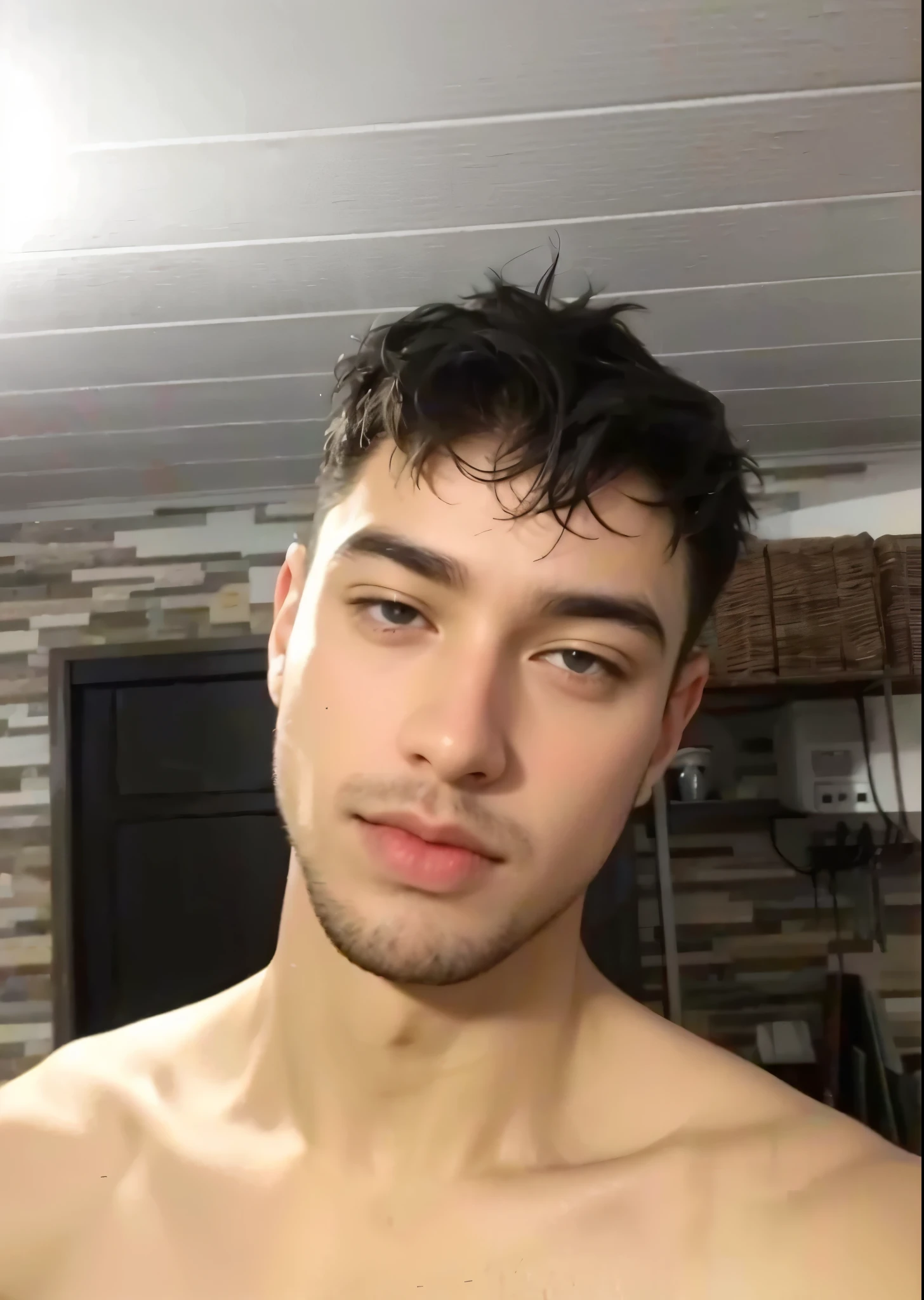 ### Detailed description:
**AGE y apariencia general:**
- **AGE:** 26 years.
- **General appearance:** Realistic and detailed with a look of "bad boy".
**Physical features:**
- **Physicist:** Awesome, muscular - **Skin tone:** A dark tone.
- **face:** attractive, with defined features and a confident expression.
**outfit:**
- **CLOTHES:** CLOTHES casual pero con estilo, maybe with loose black clothes and combined - **tattoos:** A notable tattoo on his arm, which could be a tribal design, geometric or something symbolic.
**Extras:**
- **Attitude:** A confident and secure attitude, perhaps with a penetrating gaze and a relaxed but dominant posture.