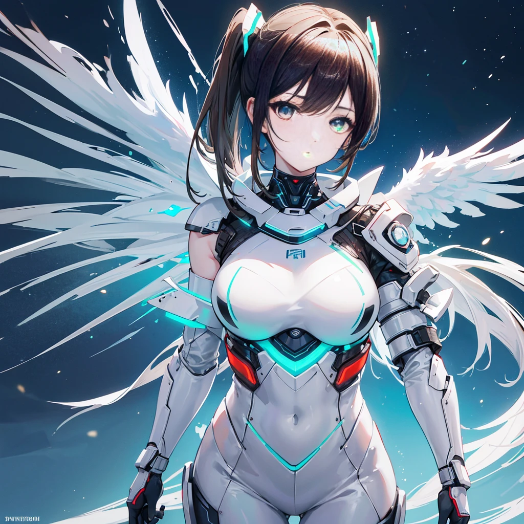 ((ヘッドshot:1.6))、(((Shining lenses on both breasts:1.3)))、((Blue pillars of light are emanating from both chests.:1.3))、(((Dynamic pose:1.8)))、((8k)), ((32K)), ((最high quality)), ((masterpiece)), ((超High resolution)), ((Tmasterpiece)), ((Halation:1.4))、((Mechaニカルheadgear:1.2))、((Cyber Headphones:1.3))Fine skin, high qualityの生地, high qualityな金属の質感、((Beautiful and dense face))、RAW Photos、Professional, Ultra-fine painting, ((alone)), beautiful胸、最high quality, Very detailed, Very detailed詳細, Finer details, とてもbeautiful, ((Princess Knight Robot:1.2)), (Joints of machines, Mechanical Limbs:1.3), (The internal structure of the machine is exposed:1.3), (High ponytail:1.1), (Beautiful and huge mechanical breasts)、White Veil, cowboy_shot, Side Focus, headgear, Shiny、(Five Fingers, Four fingers and thumb),Concept Art, Anime fantasy artwork, Detailed fantasy art, (Has brown hair and large white wings,), (((High ponytail))), (Mecha:1.6)、Sleek and intimidating design, ((Commander-in-Chief'arm)), (Perfect robot body)、純白と青紫のarmまたは, Symmetrical wings, 8kHigh resolution, Detailed Art, 8kでのキャラクターアートの3Dレンダリング, neat legs, Defined, Defined fingers,((headshot:1.3))、((masterpiece)), ((最high quality)), ((Very detailedなイラスト)), ((Very detailedな背景)), ((Realistic lighting))、Rough skin, Very detailedな, Advanced Details, high quality, 最high quality, High resolution, 1080P, hard disk, beautiful,(War Machine),beautifulサイボーグの女性,Mechaサイボーグ、(((Owns a large mechanical kunai:1.6)))、((attack posture:1.6))、((((Cyber Bed Phone:1.8))))、((機械式headgear:1.6))、(((Android wearing heavy mirror-like mechanical armor:1.2)))、(((High ponytail:1.3)))、(((Mai Shiranui:1.8)))、(Attack behavior:1.6)、(((Combat Stance:1.6)))、((Throw a punch)) 、1 person、Age 25, Japanese Mature, beautiful指, beautiful長い脚, beautiful体, beautiful鼻, beautifulキャラクターデザイン, Perfect Eyes, Perfect Face, jewelry, hair ornaments, king of fighters,
(Tabletop, 最high qualityの, 最high quality, beautiful and aesthetic: 1.2), Very detailed, More detailed,Proper body balance,Tabletop,超high qualityの出力画像,High resolution,Intricate details,とても繊細でbeautiful髪,Realistic photos,dream-like,Professionalフェッショナル照明,Realistic Shadows,Focus Only,
(Big Breasts:1.2,) ,