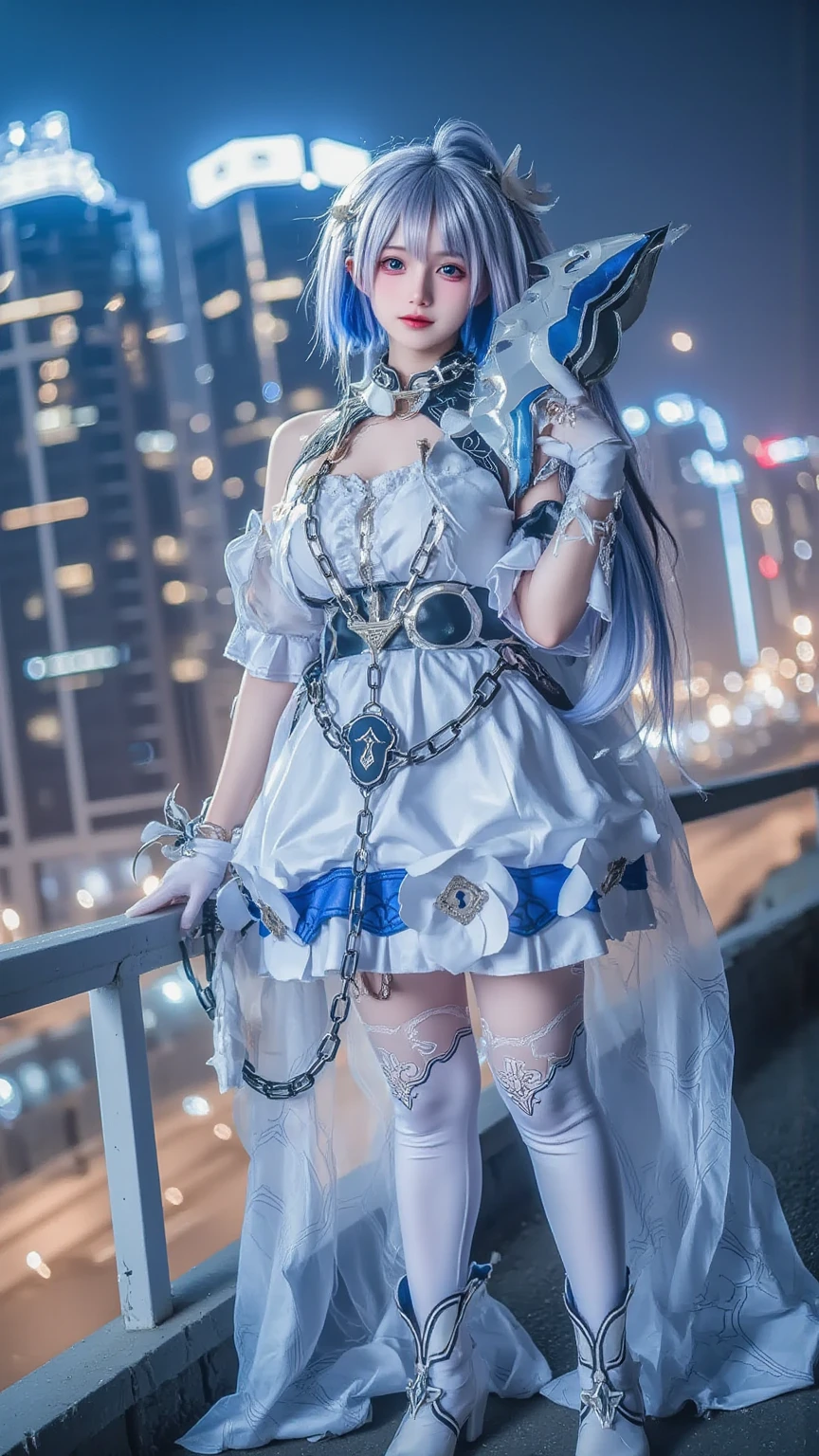 a close up of a person wearing a costume with a rabbit head, black - haired mage, magic uniform, costume with blue accents, female character, full body illustration, blue eyes, azur lane style, anime moe artstyle, live2d virtual youtuber model, cute anime waifu in a nice dress, 4k quality