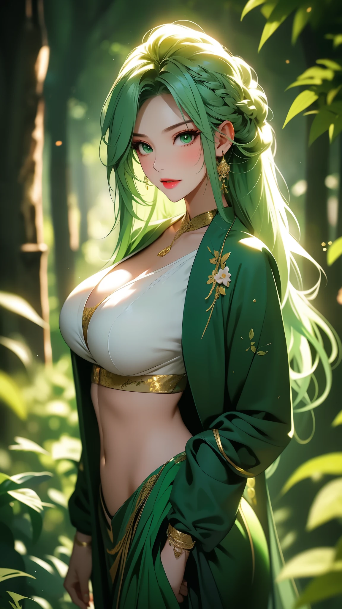 CG art of a beautiful sundanese girl, 1girl, (marijuana goddess:1.2), (marijuana princess:1.2), (marijuana leaf crown:1.2), cute girl, (chubby body type) , exotic, (full body shot), Sam Yang art, sundanese culture,
glamor pose, smirk, eyebrow up,
pastel color, calm tones, 58 mm,
detailed marijuana west java garden background,
(paint by SamDoesArts:1.3)